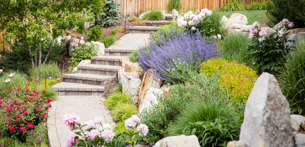 C&H Landscaping Outdoor Patio Stone Paver Steps Landscape Design
