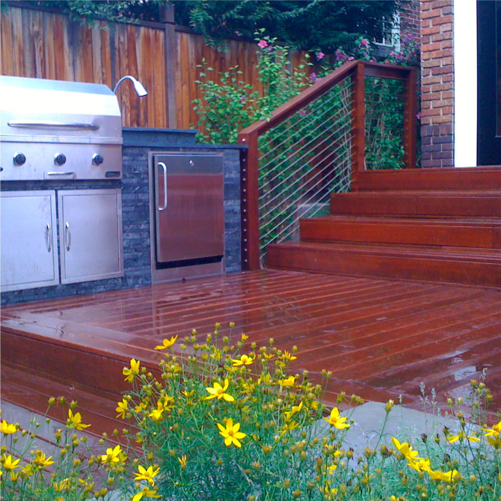 backyard deck landscaping