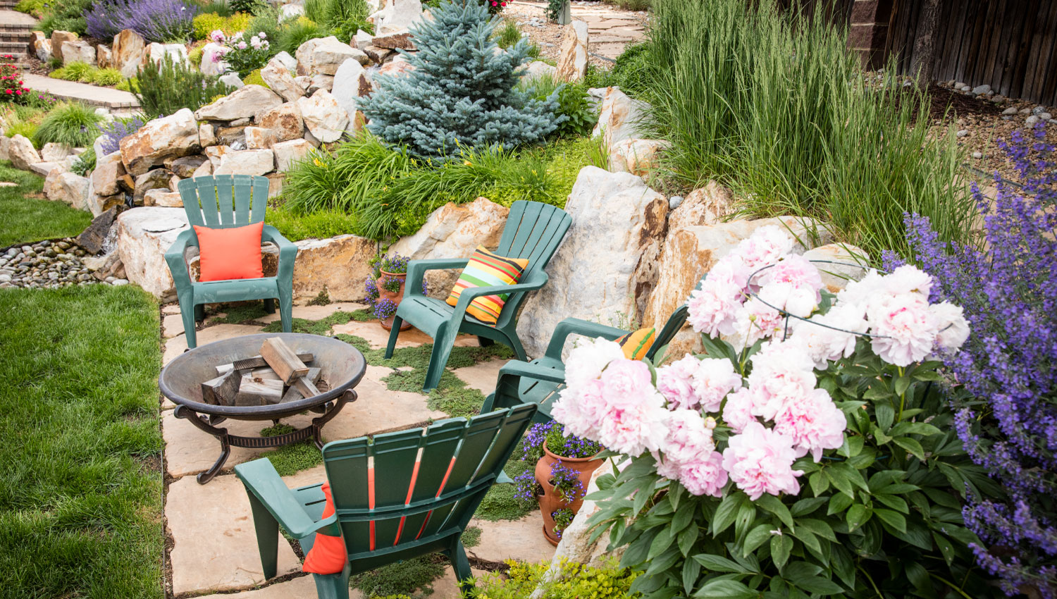 colorado landscaping with fire pits