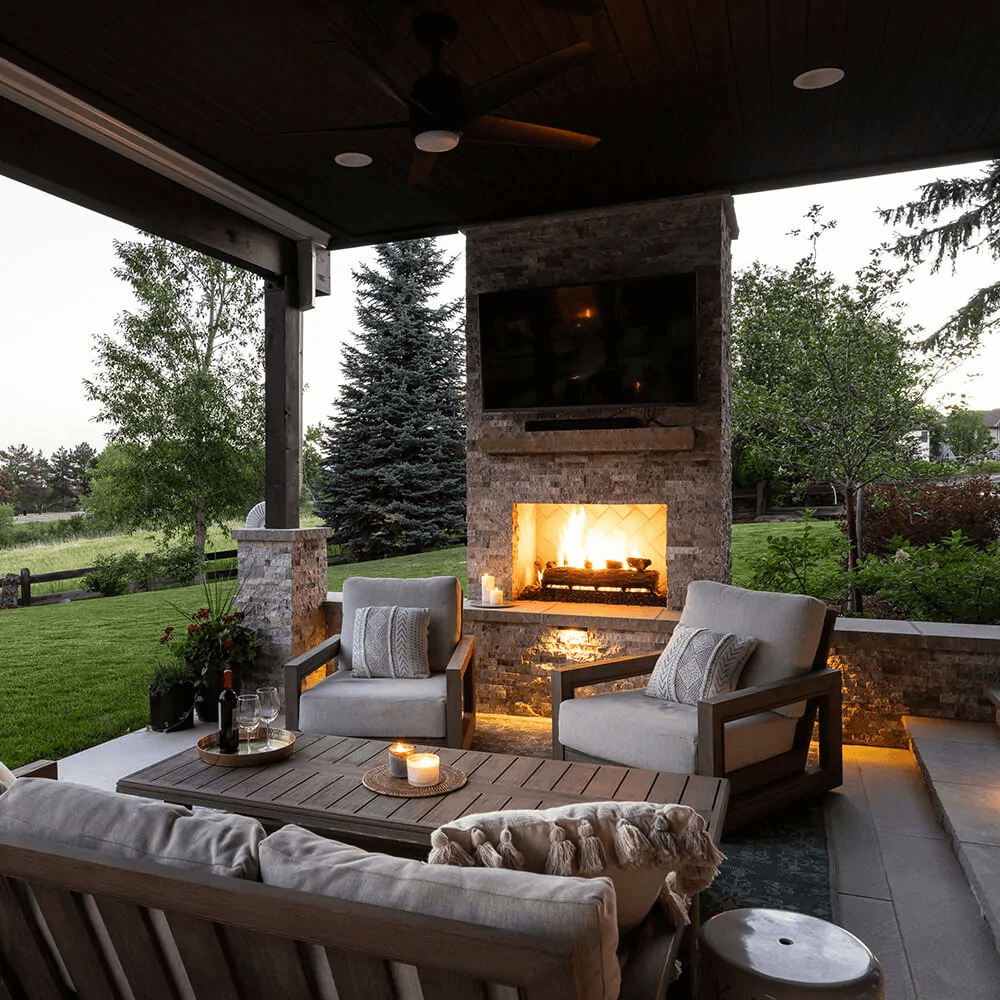 luxury outdoor entertainment area