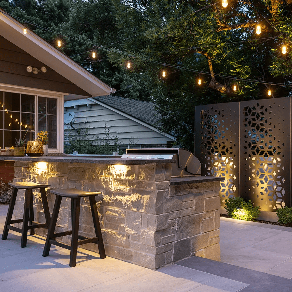 modern backyard kitchen