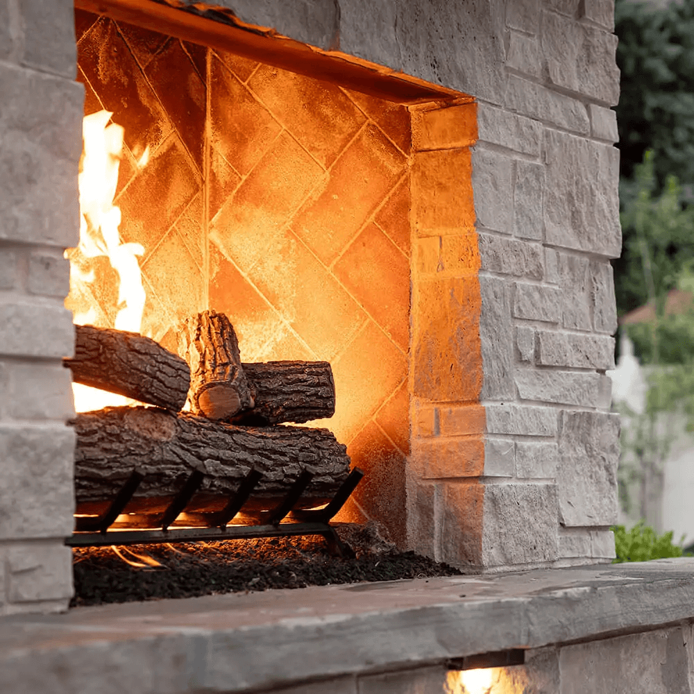 modern outdoor fireplace