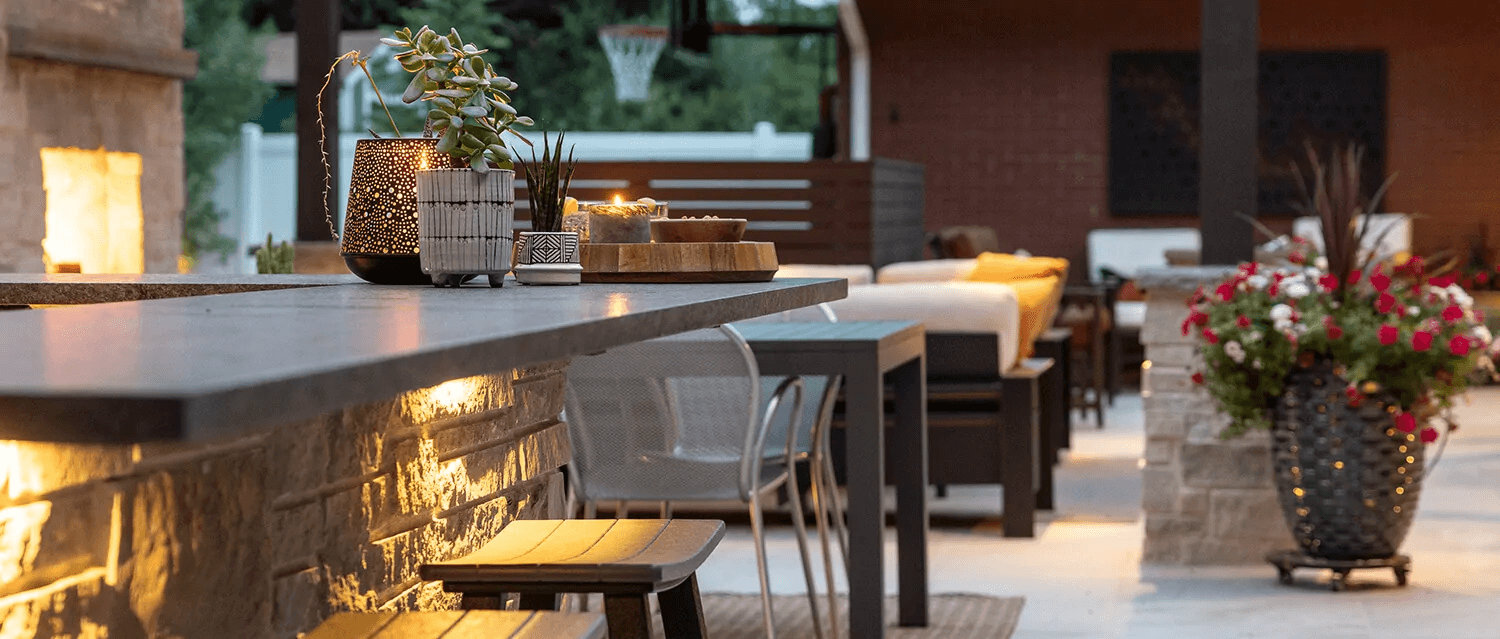 patio with luxury kitchen