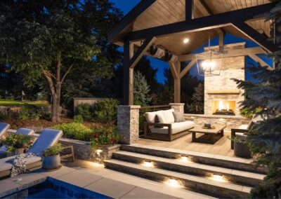 backyard pool and pergola