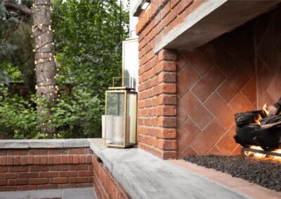 custom backyard fireplace