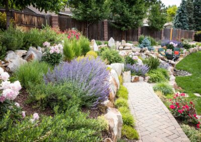 layered landscape with native plants