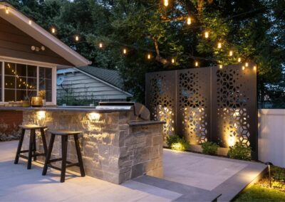 modern backyard kitchen