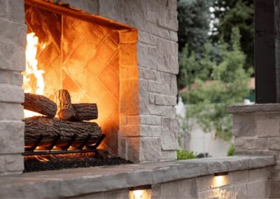 modern outdoor fireplace