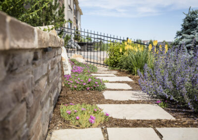 Stone Pathway with Colorful Flowers